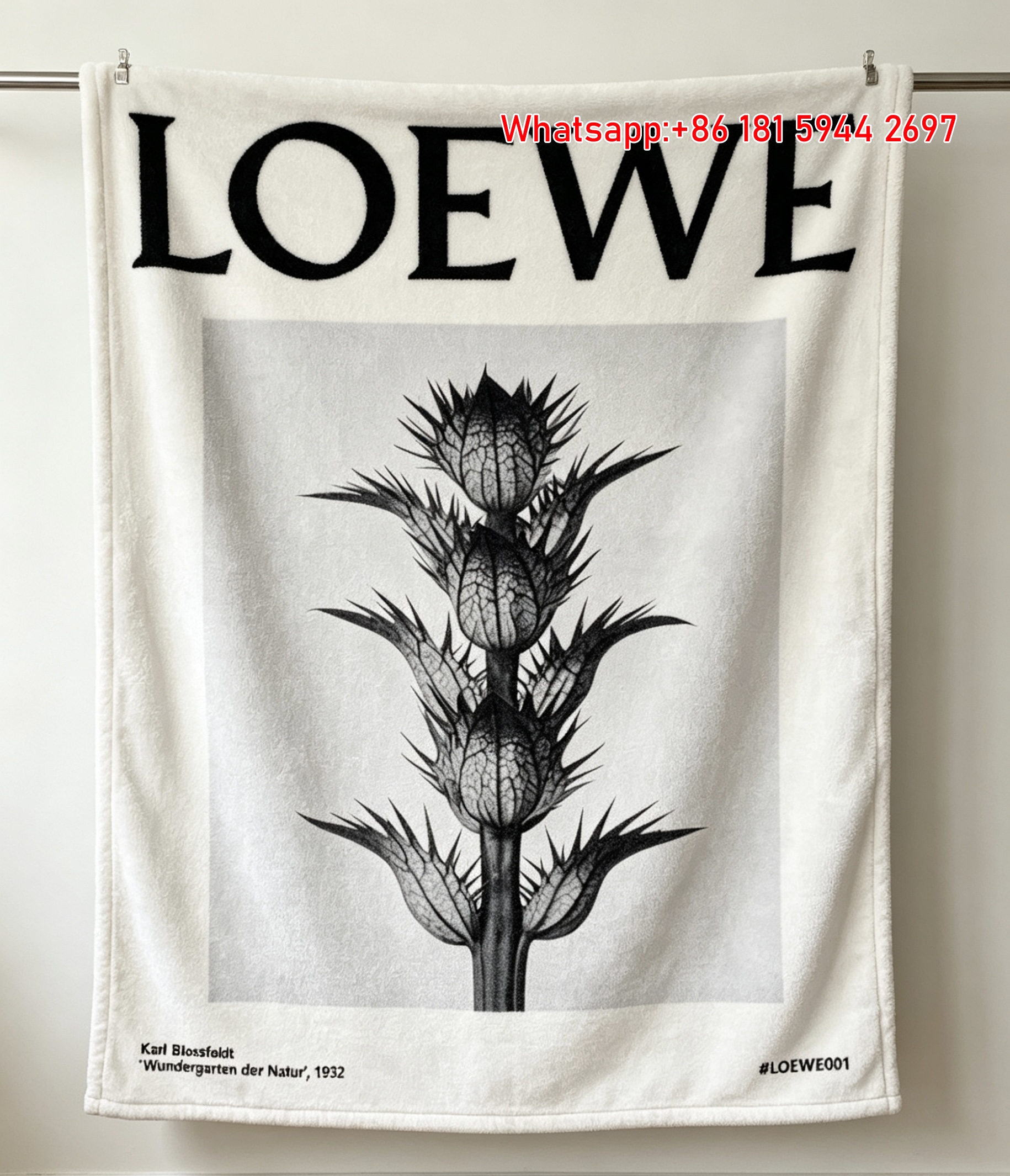 LOEWE Botanical Art Print Flannel Throw Blanket L135